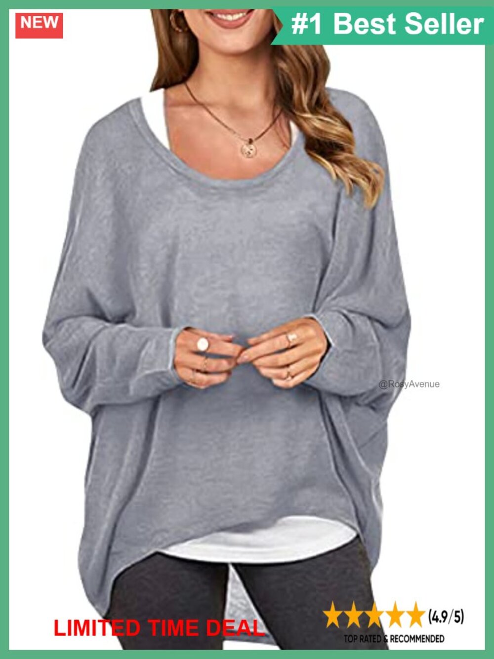 Batwing Sleeve Off Shoulder Oversized Sweater Top Casual Pullover